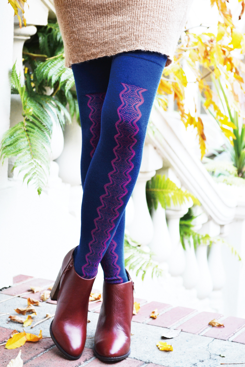 Vintage Lace Over-the-Knee Socks donkerblauw tabbisocks