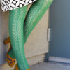 Crochet Over The Knee green tabbisocks