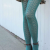 Crochet fashion tights antique mint tabbisocks